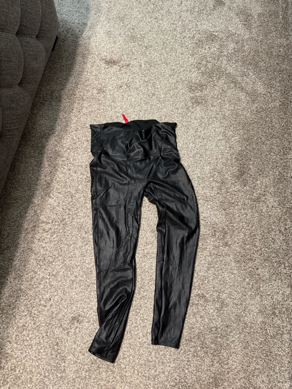 SPANX 3x Black High-Waist Faux-Leather Leggings